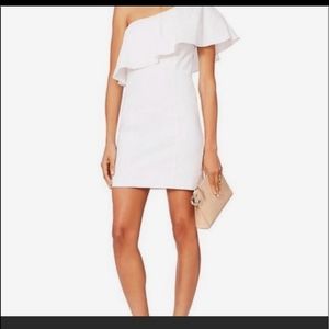 ALC Women's White Evan One Shoulder Ruffle Mini Dress Sz 2